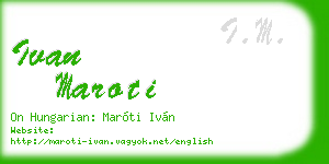ivan maroti business card