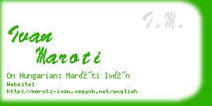 ivan maroti business card